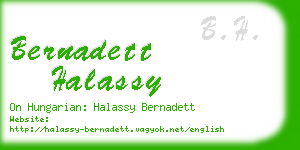 bernadett halassy business card